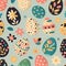 ood themed collection of easter eggs as pattern background