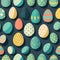 ood themed collection of easter eggs as pattern background