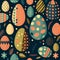 ood themed collection of easter eggs as pattern background