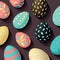 ood themed collection of easter eggs as pattern background