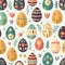 ood themed collection of easter eggs as pattern background