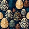 ood themed collection of easter eggs as pattern background