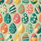 ood themed collection of easter eggs as pattern background