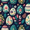 ood themed collection of easter eggs as pattern background