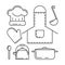 Ð¡ooking icon set. Vector. Outline objects