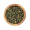 Oolong green tea heap in bowl