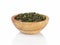 Oolong green tea heap in bowl