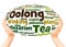 Oolong Tea word cloud hand sphere concept