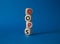 Oops symbol. Concept word Oops on wooden cubes. Beautiful blue background. Business and Oops concept. Copy space