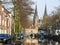 Ooseinde street and channel in Delft in Netherlands.