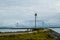 Oosterscheldekering, the netherlands, August 2019. In the Zeeland countryside, wind farms: a particular landscape characterized by