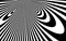 Op art distorted perspective black and white lines in 3D motion abstract vector background, optical illusion insane linear pattern