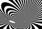 Op art distorted perspective black and white lines in 3D motion abstract vector background, optical illusion insane linear pattern