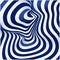 Op Art Letter 2 Clipart: Blue And White Background With Optical Illusion Body Art