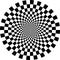 Op Art Optical Checkered Circle