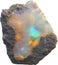 Opal stone, colorful gemstone clipart. AI-Generated.