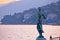 Opatija bay statue at sunset view