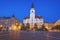 Opava city hall at night