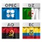 OPEC countries flags.