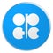 OPEC Flag Button, 3d illustration on white background