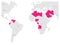 OPEC, Organization of the Petroleum Exporting Countries. World map with pink highlighted member states since 2017
