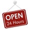 Open 24 Hours Sign