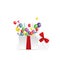 Open 3d realistic gift box with confetti and balls. Vector illustration. surprise