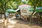 Open-air cafe in the seaside park of Bourgas, Bulgaria