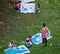 Open air drawing lesson in a Rome park in Italy