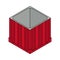 Open air drop box from the game PlayerUnknowns Battlegrounds. PUBG. Isometric container. Battle royal concept. Vector.