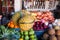 Open air fruit market in the village