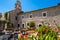 open air restaurant in the old town of Budva, Montenegro, city street, vintage architecture, the concept of traveling in the