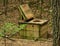 Open air toilet at a rustic forest camp site