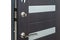 Open armored door. Door lock, Dark brown door closeup. Modern interior design, door handle. New house concept. Real estate.