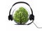 Open audio headset listening nature in globe