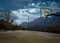 Open Basketball Court between Mountains in Greece