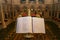 Open bible in ancient church in England