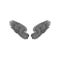 Open bird or angel wings with gray feathers and black contour. Old-school tattoo design. Vector for print, sticker or