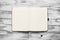 Open blank notepad with empty white pages