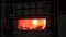 Open blast furnace at a steel factory. In the furnace, a huge temperature, the metal melted, the workers follow the