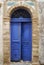 Open blue shabby door