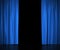 Open blue silk curtains for theater and cinema