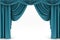 Open blue theater curtain