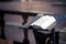 Open book above a lectern in church