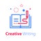 Open book, creative writing and storytelling, education concept, read summary