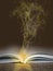 Open book with glowing yellow smoke going from it - magic and mystic concept