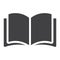Open book glyph icon, web and mobile, read mode