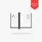 Open book icon. Flat design gray color symbol. Modern UI web navigation, sign.