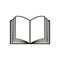 The open book icon. Manual and tutorial, instruction symbol. Flat