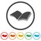 Open book icon, vector book icon, vector illustration, 6 Colors Included